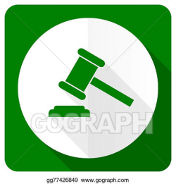 Stock Illustration - Auction flat icon court sign verdict ...