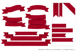 Classic Ribbon Banner Clipart in Ruby by Amanda Ilkov ...
