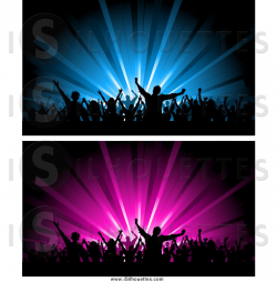 Clipart of a Blue and Pink Concert Crowd Website Banners by KJ ...