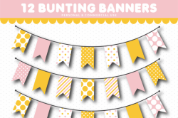 Bunting clipart, Banner clipart, Pennant clipart, CL-1538 by JS ...