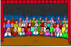 Audience clipart cartoon - Pencil and in color audience clipart cartoon