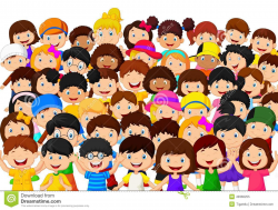 Crowd clipart cartoon - Pencil and in color crowd clipart cartoon
