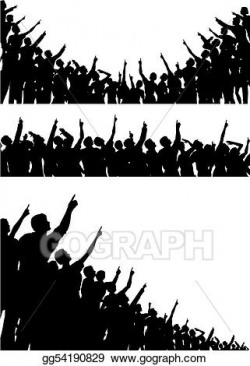 Vector Art - Pointing crowds. Clipart Drawing gg54190829 - GoGraph