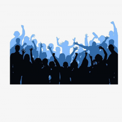 People Crowded Flat Silhouette, Celebrate, Audience, Crowd PNG and ...