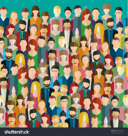 The crowd of abstract people. Flat design, vector illustration ...
