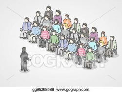 Vector Stock - People sitting in chairs on audience. speaker ...