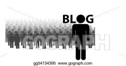 Vector Art - Blog audience many readers by one blogger. Clipart ...