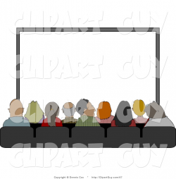 Clip Art of a Group of People Sitting in Their Seats at the Movie ...