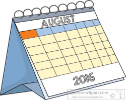 Calendar Clipart- desk-calendar-august-2016 - Classroom Clipart