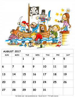 August 2017 Calendar - My Calendar Land