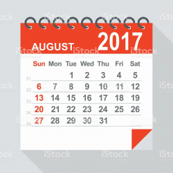 August 2017 Calendar Clipart