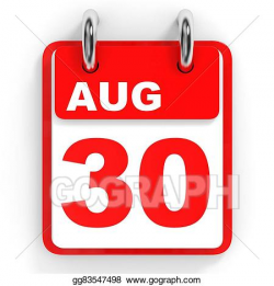 Stock Illustration - Calendar on white background. 30 august ...