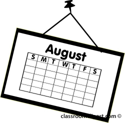 August Calendar Clipart Black And White | https://momogicars.com