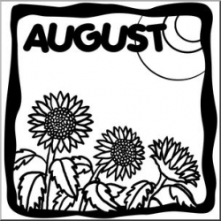 Clip Art: Month Graphic: August B&W I abcteach.com | abcteach