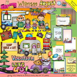 Whimsical August clip art and borders by DJ Inkers - DJ Inkers