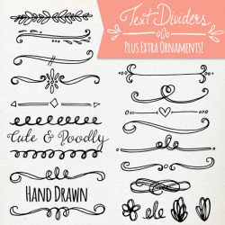 CLIP ART: Doodly Text Divider // ABR Photoshop Brushes // Hand Drawn ...