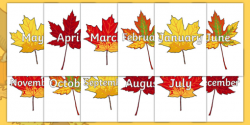 Months of the Year on Autumn Leaves - Months of the Year, Months