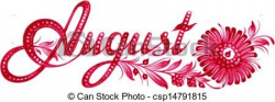 month of august clip art | month - stock illustration, royalty free ...