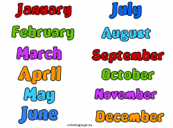 Months of the Year clip art | Coloring Page