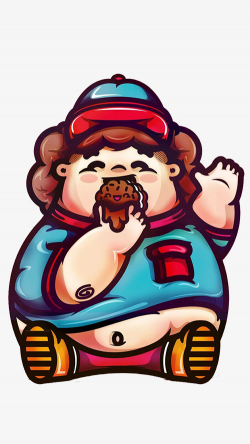 Eat A Biscuit Of Fat Aunt, Obesity, Greedy, Cartoon PNG Image and ...