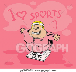 Clip Art - Sports, sports clothes and fat aunt. Stock Illustration ...