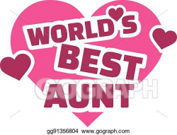 Vector Clipart - World's best aunt with hearts. Vector Illustration ...