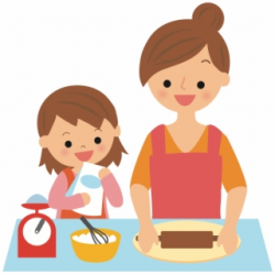 Mother Baking Clipart - Baking With Mom Clipart - cooking ...