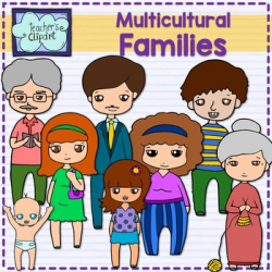 Family clipart {Multicultural}