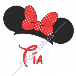 TÃa Tia Aunt Minnie Ears Disney Printable by okprintables on Zibbet