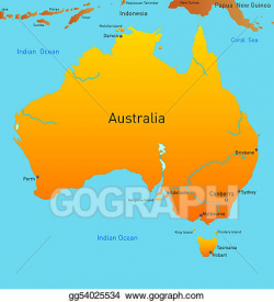 Clipart - Map of australian continent. Stock Illustration ...