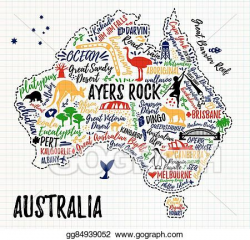 Vector Art - Cartoon map of australia. EPS clipart ...