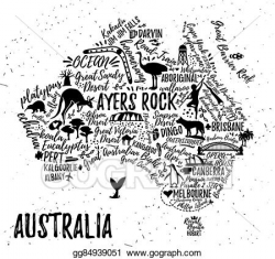 Vector Art - Cartoon map of australia. EPS clipart gg84939051 - GoGraph