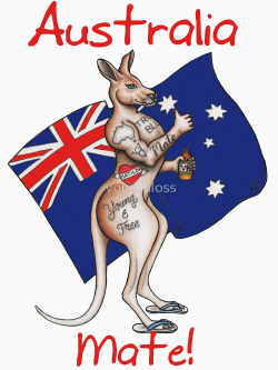 Australia Day Tattoo Kangaroo with Flag Design !
