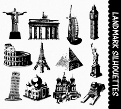 Famous Landmarks Clip Art Graphics Places Clipart Scrapbook ...