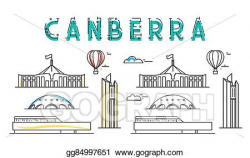 Vector Stock - Canberra. capital city australia. sights of ...