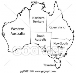 Vector Illustration - Australia territories outline. EPS Clipart ...