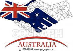 Vector Illustration - Handshake logo made from the flag of australia ...