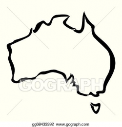 Vector Illustration - Black outline of australia map. EPS ...