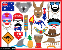 Australia Props - ClipArt PDF JPG Digital Graphic Design Commercial ...