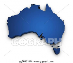 Stock Illustration - Map of australia 3d shape. Clipart Drawing ...