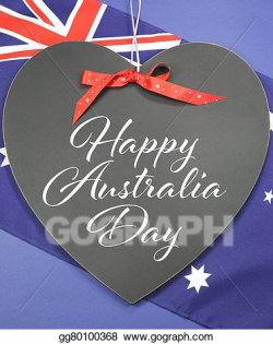 Stock Illustration - Happy australia day greeting written on heart ...