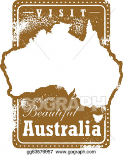 Vector Art - Vintage australia travel stamp. Clipart Drawing ...