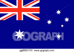Drawing - Australia flag with text. Clipart Drawing gg80057131 - GoGraph