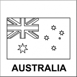 Clip Art: Flags: Australia B&W I abcteach.com | abcteach