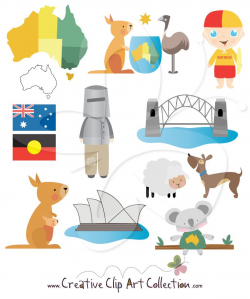 A cute Australia clip art clipart set by Creative Clip Art ...