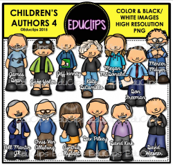 Children's Authors 4 Clip Art Bundle (Color and B&W) - Welcome to ...