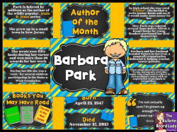 Author of the Month Barbara Park – The Bulletin Board Lady