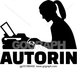 EPS Illustration - Writer silhouette author female job title ...