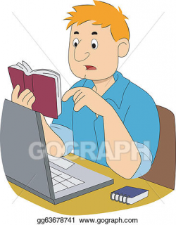 Vector Art - Guy writer researching. Clipart Drawing gg63678741 ...