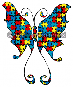 Autism Butterfly Flying Clipart